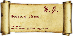 Weszely János névjegykártya