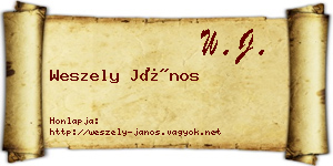 Weszely János névjegykártya