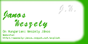 janos weszely business card